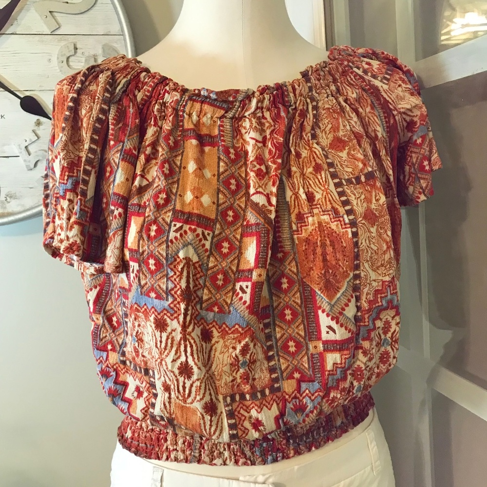 Rachel Zoe Aztec print crop top
